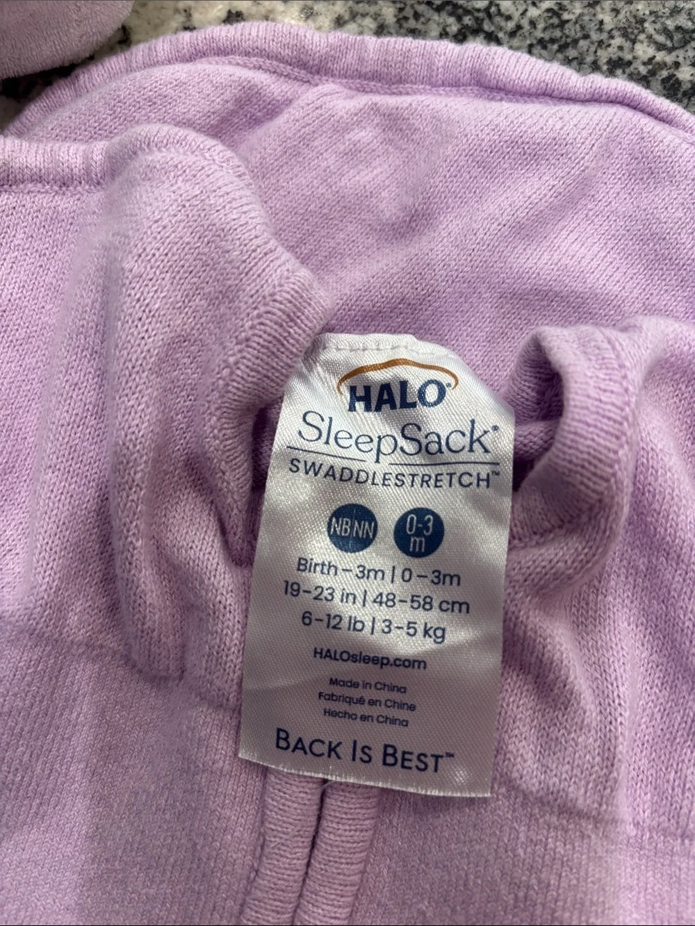 Halo Light Lavender Infant Wearable Swaddle